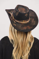 MH0244 Margaret 2 in 1 Rustic Cowgirl/Fedora Hat - MiMi Wholesale