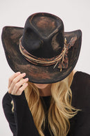 MH0244 Margaret 2 in 1 Rustic Cowgirl/Fedora Hat - MiMi Wholesale