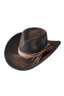 MH0244 Margaret 2 in 1 Rustic Cowgirl/Fedora Hat - MiMi Wholesale