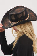MH0244 Margaret 2 in 1 Rustic Cowgirl/Fedora Hat - MiMi Wholesale