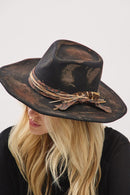 MH0244 Margaret 2 in 1 Rustic Cowgirl/Fedora Hat - MiMi Wholesale