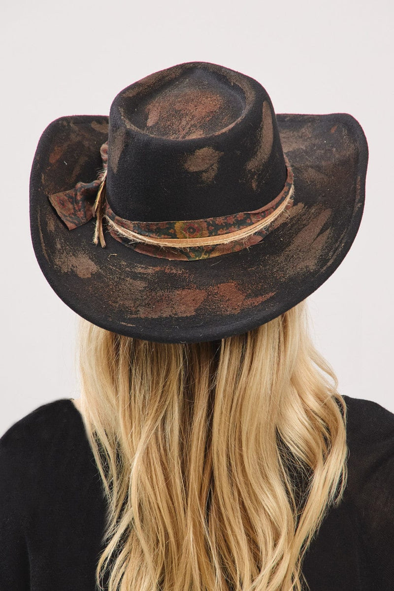 MH0244 Margaret 2 in 1 Rustic Cowgirl/Fedora Hat - MiMi Wholesale