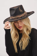 MH0244 Margaret 2 in 1 Rustic Cowgirl/Fedora Hat - MiMi Wholesale