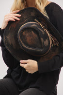 MH0244 Margaret 2 in 1 Rustic Cowgirl/Fedora Hat - MiMi Wholesale