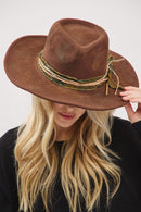MH0245 Belle 2 in 1 Rustic Cowgirl/Fedora Hat - MiMi Wholesale