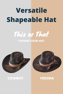 MH0245 Belle 2 in 1 Rustic Cowgirl/Fedora Hat - MiMi Wholesale