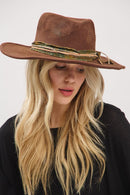 MH0245 Belle 2 in 1 Rustic Cowgirl/Fedora Hat - MiMi Wholesale