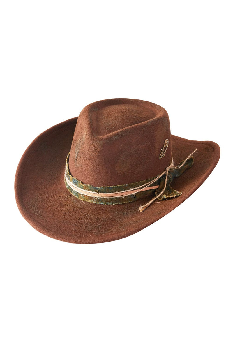 MH0245 Belle 2 in 1 Rustic Cowgirl/Fedora Hat - MiMi Wholesale