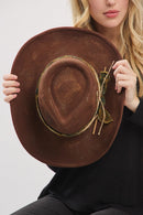 MH0245 Belle 2 in 1 Rustic Cowgirl/Fedora Hat - MiMi Wholesale