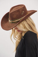 MH0245 Belle 2 in 1 Rustic Cowgirl/Fedora Hat - MiMi Wholesale