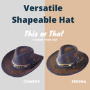 MH0247 Gracie Heritage Worn Shapable Cowboy/Fedora Hat - MiMi Wholesale
