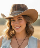 MH0263 Eloise Vintage Shapeable Cowboy/Fedora Hat - MiMi Wholesale