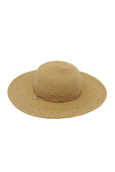 MH0286 Wide Brim Straw Hat With Starfish Sequin Charm Band - MiMi Wholesale