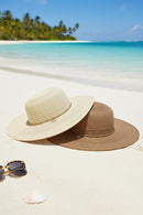 MH0286 Wide Brim Straw Hat With Starfish Sequin Charm Band - MiMi Wholesale