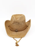 MH0291 Antique Detail Western Straw Cowboy Hat - MiMi Wholesale