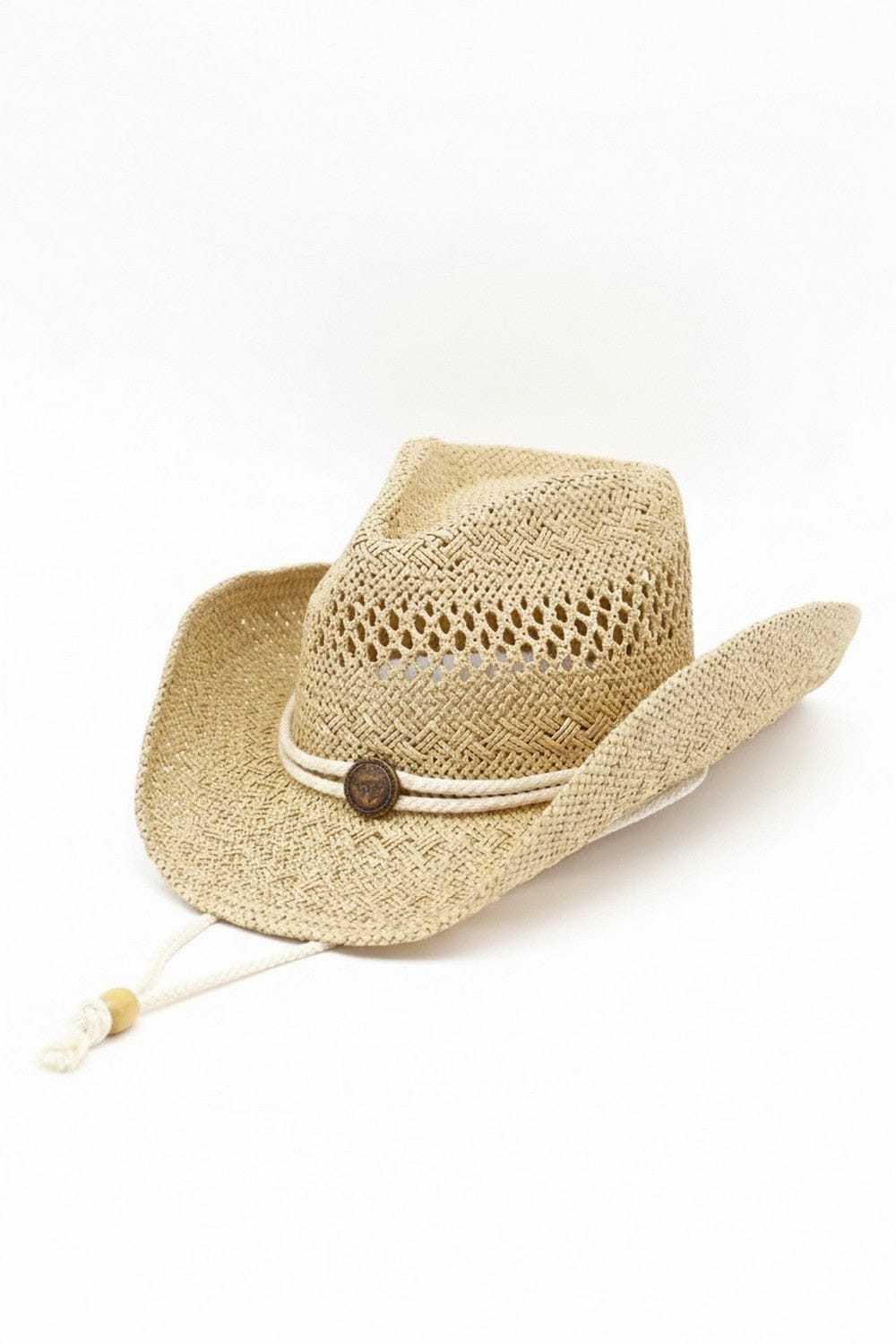 MH0291 Antique Detail Western Straw Cowboy Hat - MiMi Wholesale