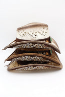 MH0301 Vintage Western Cutout Straw Cowboy Hat - MiMi Wholesale