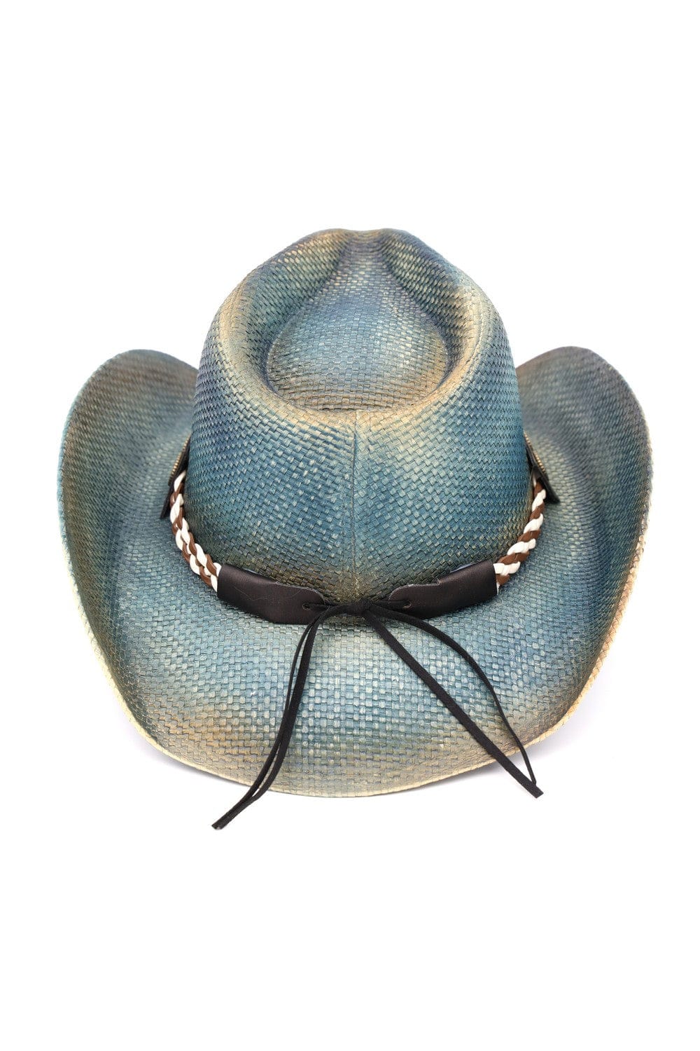 MH0339 Distressed Cowboy Hat With Brass Eagle Buckle - MiMi Wholesale