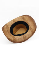 MH0351 Western Straw Cowboy Hat With Turquoise Concho Band - MiMi Wholesale
