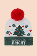 MH0370 Merry & Bright Christmas Pompom Beanie - MiMi Wholesale