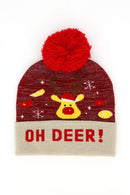 MH0372 Oh Deer Christmas Pompom Beanie - MiMi Wholesale