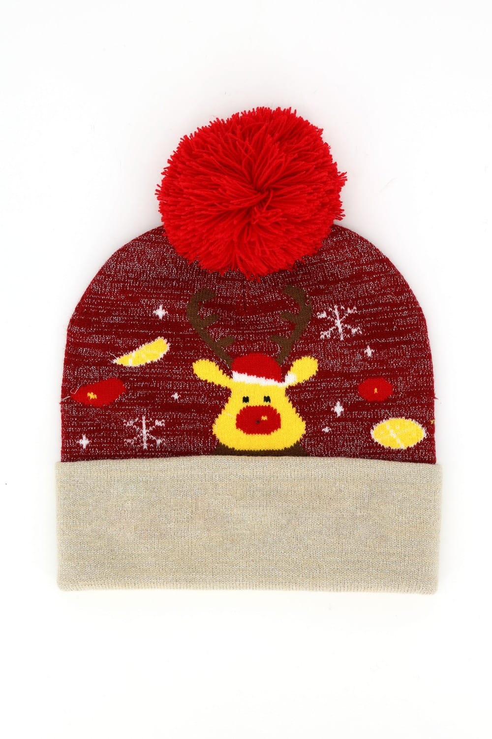 MH0372 Oh Deer Christmas Pompom Beanie - MiMi Wholesale