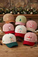 MH0381 Nutcracker Candy Embroidered Sherpa & Corduroy Cap - MiMi Wholesale