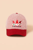MH0383 Christmas Gnomes Embroidered Sherpa & Corduroy Cap - MiMi Wholesale