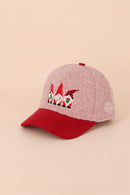 MH0383 Christmas Gnomes Embroidered Sherpa & Corduroy Cap - MiMi Wholesale