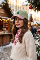 MH0384 Christmas Tree Embroidered Sherpa & Corduroy Cap - MiMi Wholesale
