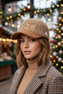 MH0386 Gingerbread Family Embroidered Sherpa & Corduroy Cap - MiMi Wholesale