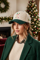 MH0388 Fa La La Embroidered Sherpa & Corduroy Cap - MiMi Wholesale