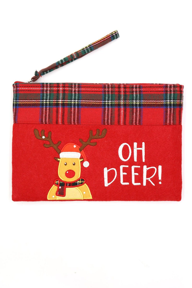 MP0265 Oh Deer Reindeer Christmas Pouch - MiMi Wholesale