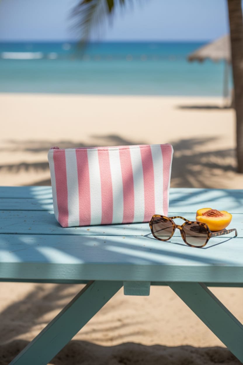 MP0351 Striped Perry Pouch - MiMi Wholesale