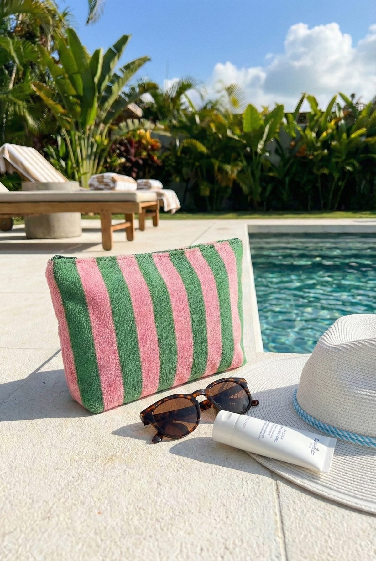 MP0351 Striped Perry Pouch - MiMi Wholesale