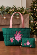 MP0372 Holiday Ornament Quilted Puffer Pouch - MiMi Wholesale