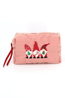 MP0373 Three Gnomes Quilted Puffer Pouch - MiMi Wholesale