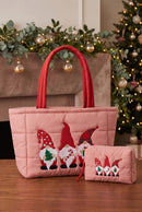 MP0373 Three Gnomes Quilted Puffer Pouch - MiMi Wholesale
