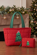 MP0374 Christmas Tree Quilted Puffer Pouch - MiMi Wholesale