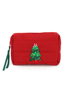 MP0374 Christmas Tree Quilted Puffer Pouch - MiMi Wholesale