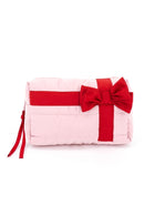MP0376 Bow Accent Gift Box Quilted Puffer Pouch - MiMi Wholesale