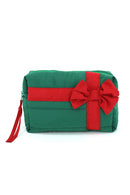 MP0376 Bow Accent Gift Box Quilted Puffer Pouch - MiMi Wholesale
