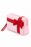 MP0376 Bow Accent Gift Box Quilted Puffer Pouch - MiMi Wholesale