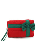 MP0376 Bow Accent Gift Box Quilted Puffer Pouch - MiMi Wholesale