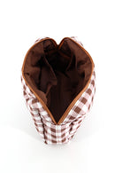 MP0377 Gingham Quilted Puffer Pouch - MiMi Wholesale