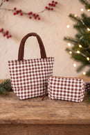 MP0377 Gingham Quilted Puffer Pouch - MiMi Wholesale