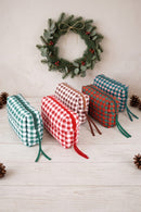 MP0377 Gingham Quilted Puffer Pouch - MiMi Wholesale