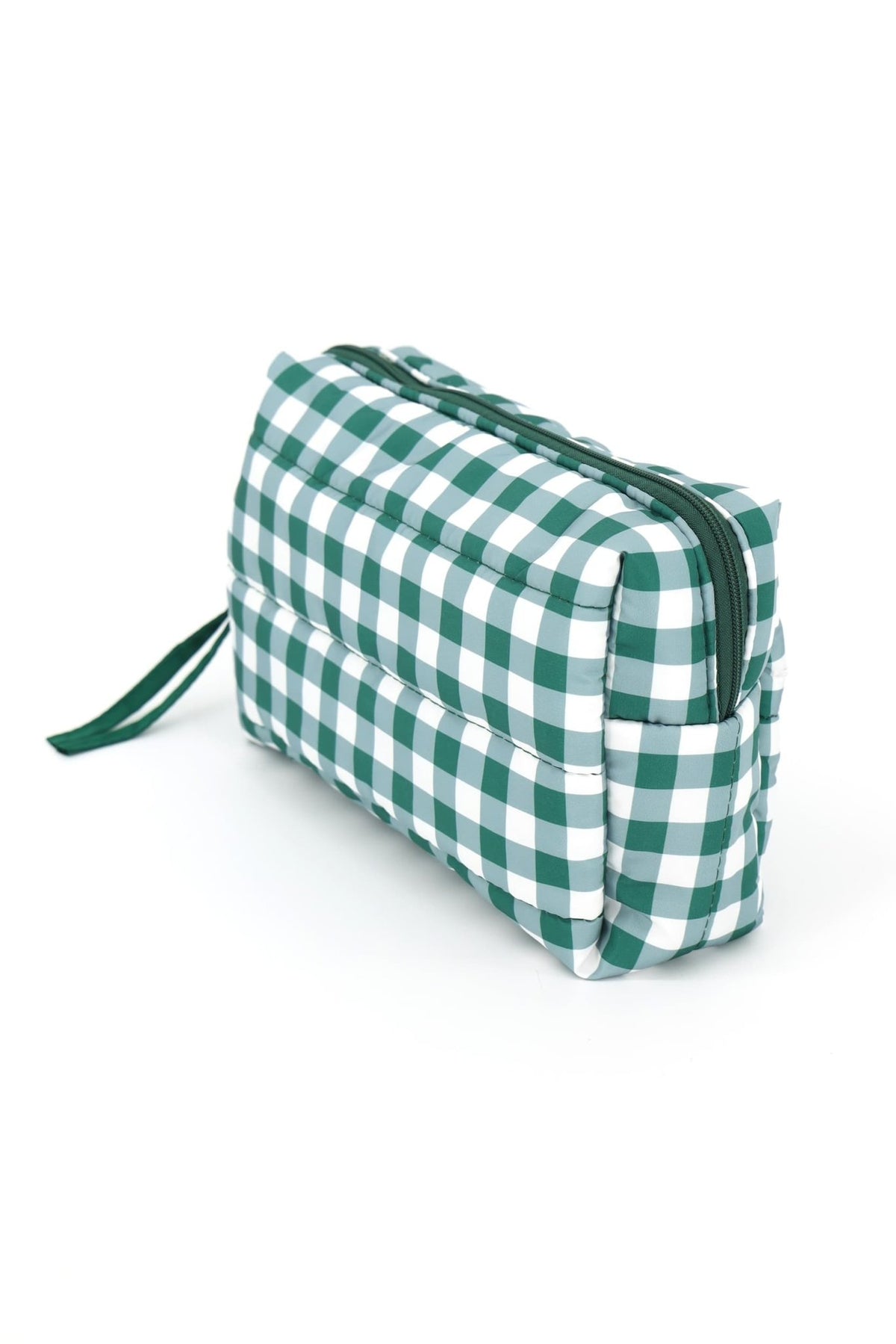 MP0377 Gingham Quilted Puffer Pouch - MiMi Wholesale