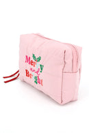 MP0378 Merry & Bright Christmas Quilted Puffer Pouch - MiMi Wholesale