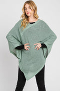 MS0335 Solid Loose Knit Poncho - MiMi Wholesale